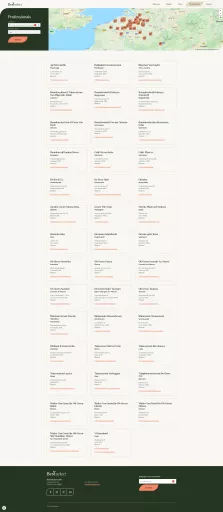 Screenshot of the redesigned Bestselect page ‘Stores’, featuring addresses of associated growers and gardening centres.